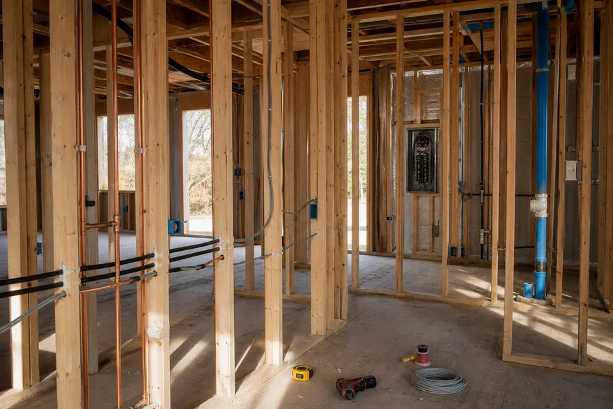 Home construction and remodeling work in progress